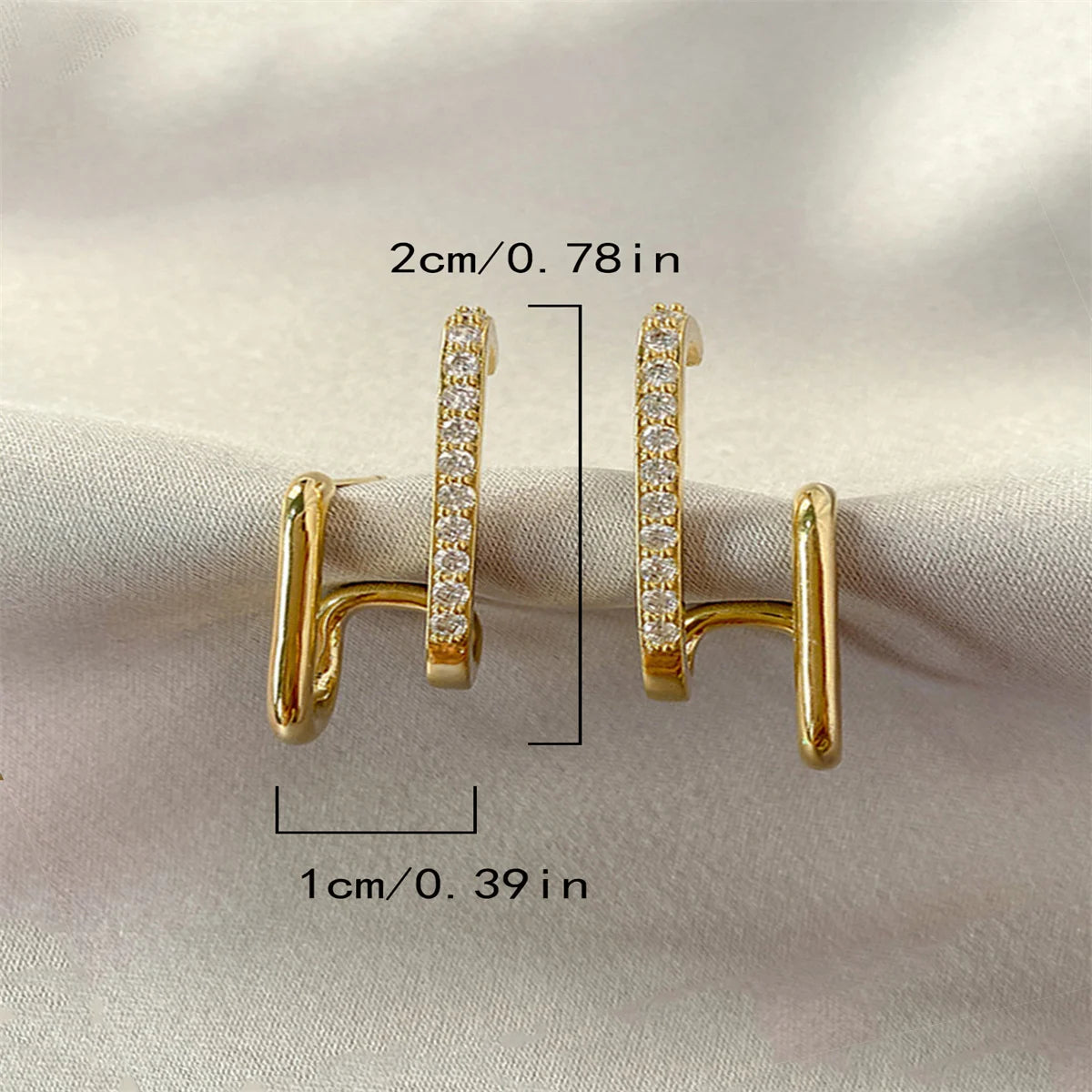 New Design Irregular U-Shaped Gold Color Earrings for Women 