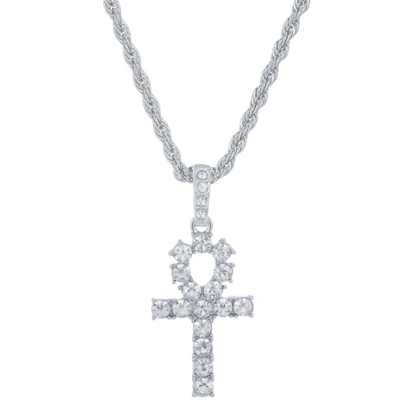 Men Women Hip Hop Cross Pendant Necklace 