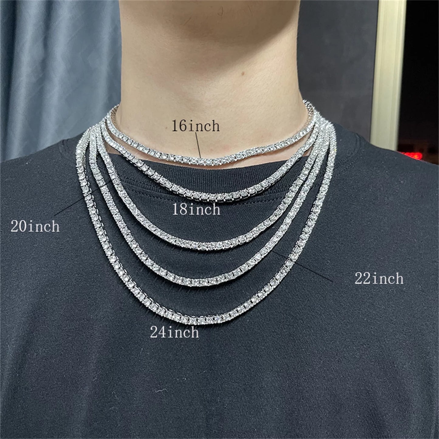 2 Pieces Cuban Link Chain Necklace and Bracelet Hip Hop Jewelry 