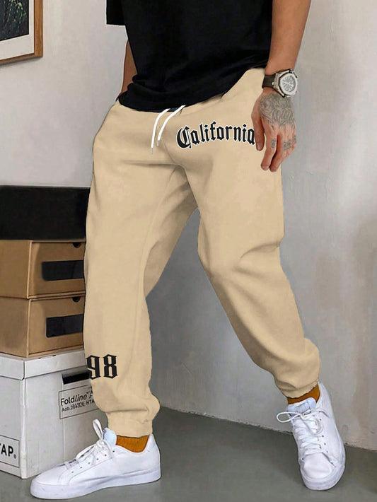 Manfinity Men Letter Graphic Drawstring Waist Sweatpants